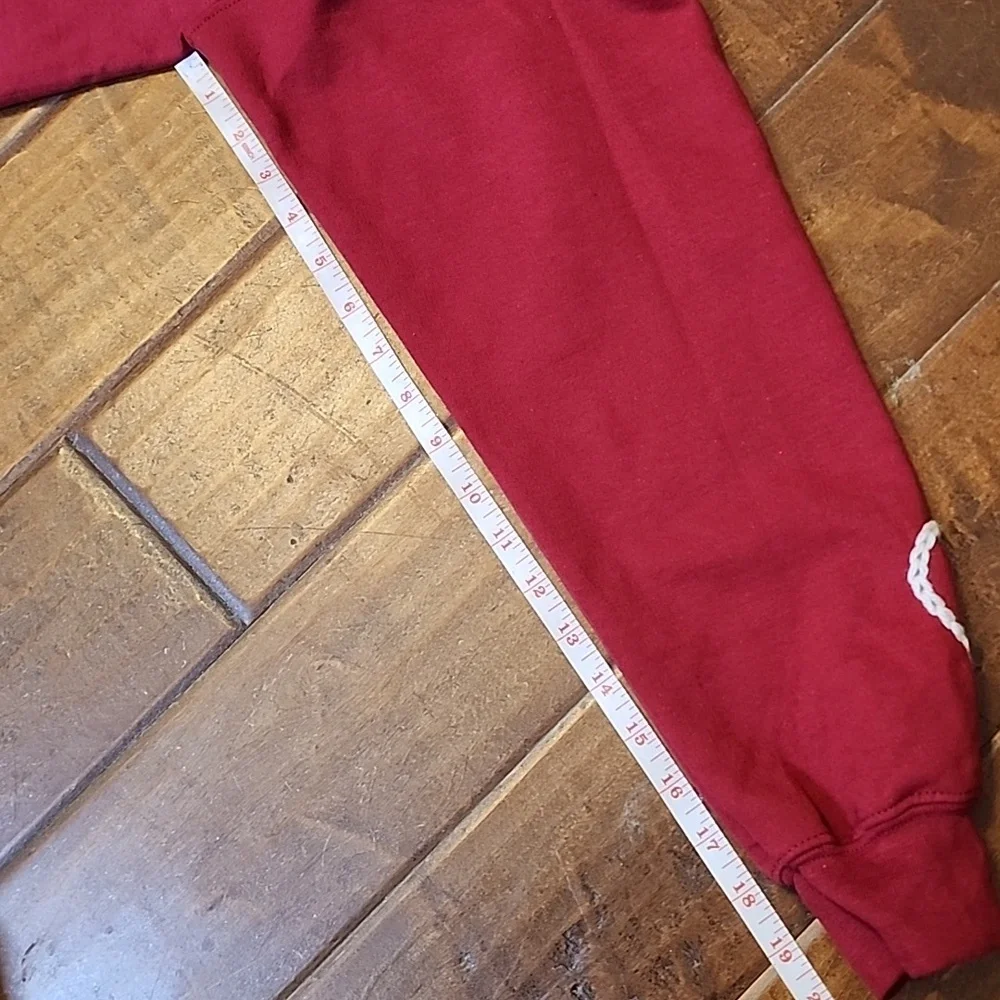 Rooted Rags White Hand Embroidered Red Longsleeve Sweatshirt Womens - Picture 4 of 8